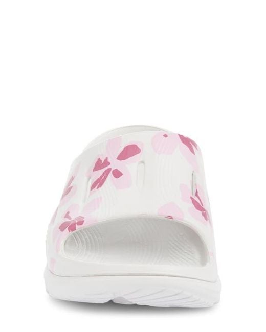 Hoka One One White Gender Inclusive Vibrant Bloom Ora Recovery Slide 3 Sandal