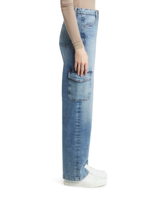 AG Jeans Blue Gatina High Waist Wide Leg Cargo Jeans