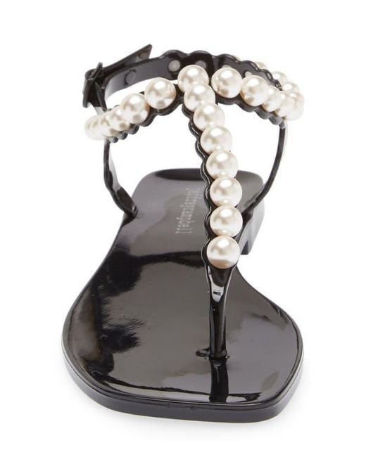 Jeffrey Campbell Multicolor Pearlesque Imitation Pearl Ankle Strap Sandal