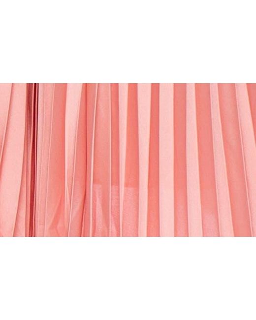 Marina Pink Pleated One-shoulder Handkerchief Hem Cocktail Dress