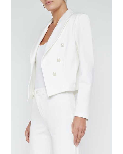 L'Agence White Wayne Crop Double Breasted Jacket