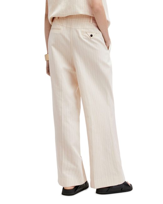 AllSaints White Payton Pinstripe Wide Leg Pants