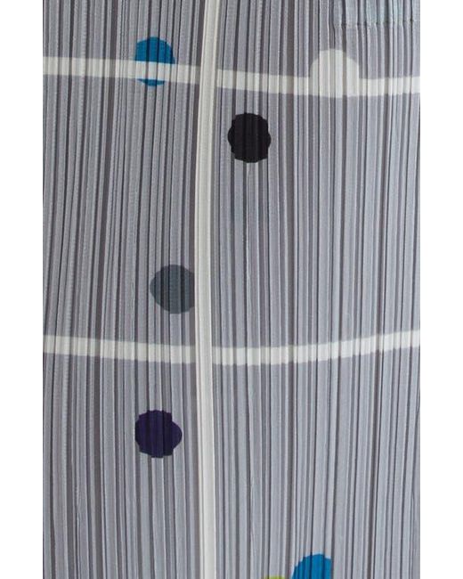Pleats Please Issey Miyake Crossing Dots Print Pleated Midi Skirt