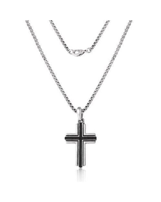 Lucky Brand Metallic Cross Pendant Necklace for men