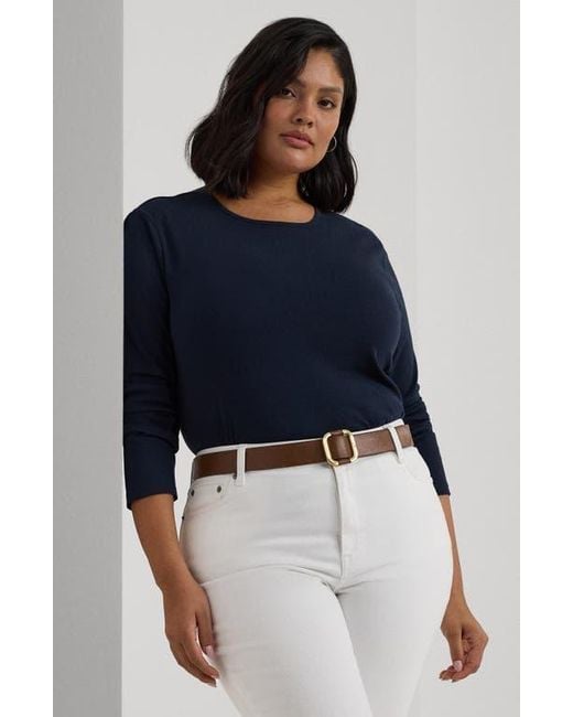 Ralph Lauren Blue Long Sleeve Stretch Cotton Tee