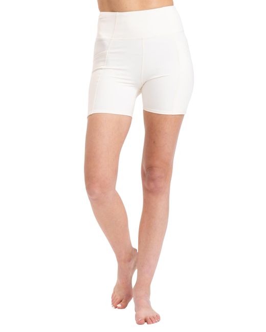 Threads For Thought White Rita High Waist Pocket Bike Shorts