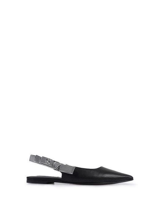 Zigi Black Complete Pointed Toe Slingback Flat