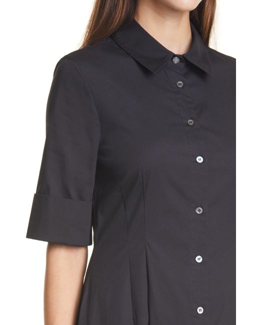 Staud Black Joan A-line Shirtdress