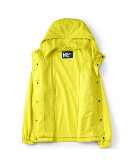 Lands' End Yellow Squall Waterproof Packable Rain Jacket for men