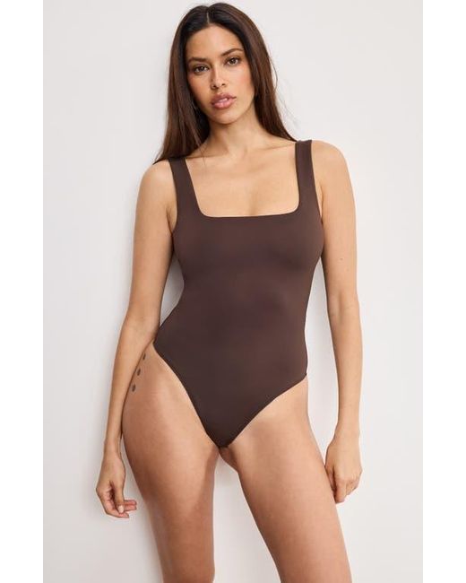 GOOD AMERICAN Blue Modern Tank Thong Bodysuit