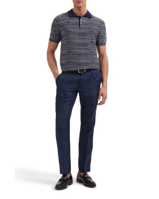 Bugatchi Blue Space Dye Polo Sweater for men
