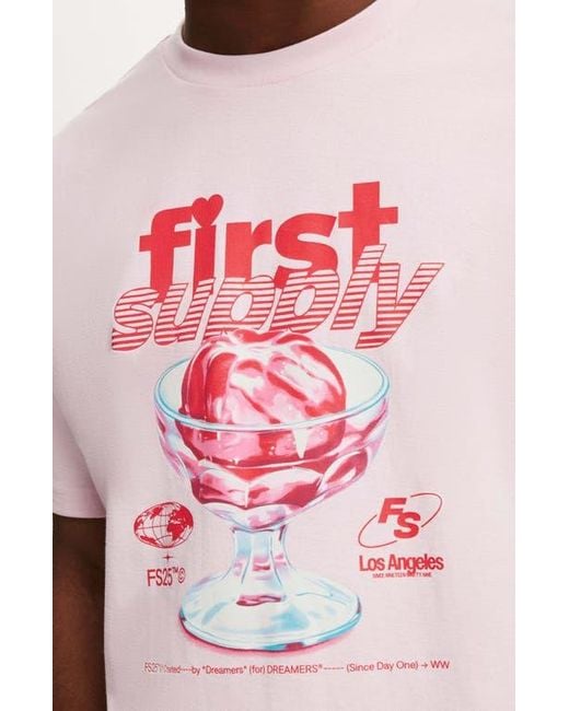 Cotton On Red Cropped Fit Graphic T-Shirt for men