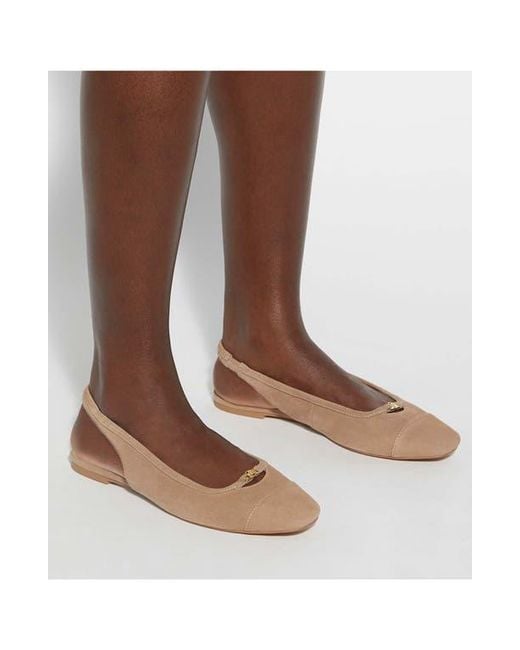 Dune Natural Hanna Slingback Cap Toe Flat