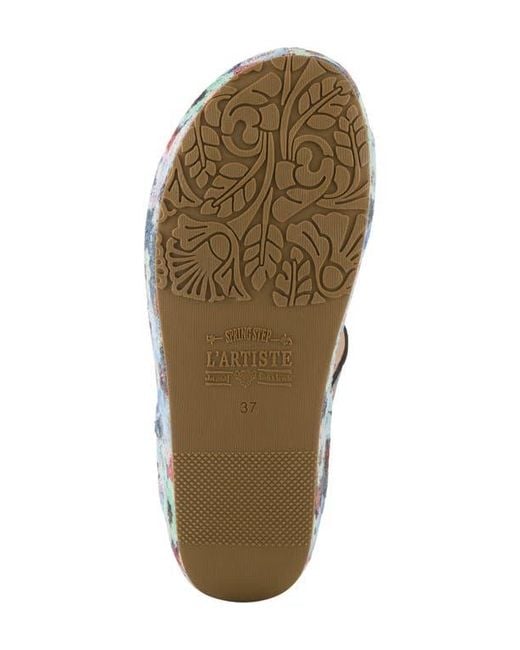 Spring Step White Blissbloom Platform Wedge Flip Flop