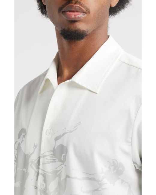 Saint Studio White Confidatevi Short Sleeve Button-Up Shirt for men