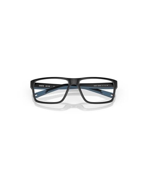 Costa Black 59Mm Rectangle Optical Glasses for men