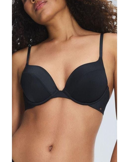 Savage x Fenty Black Slipp Satin Push-Up Plunge Bra