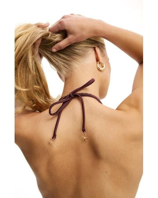 Cotton On Brown String Triangle Bikini Top