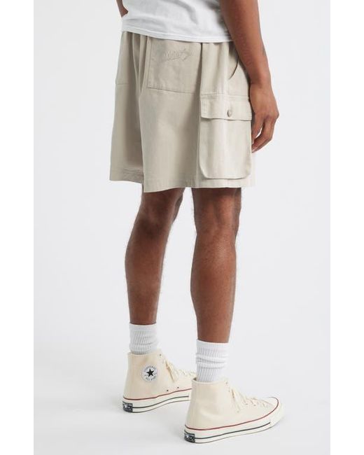 DIET STARTS MONDAY Natural Cotton Drawstring Cargo Shorts for men