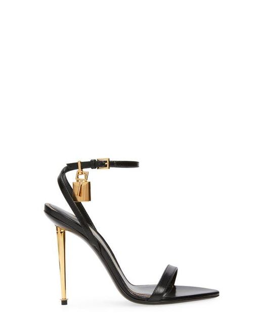 Tom Ford Black Padlock Pointy Toe Sandal