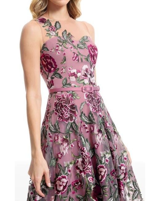 dress the population floral embroidered dress Plus Size Colorful Wedding Dresses Whimsical Floral Tulle Gown, Illusi –  Viniodress main image 0