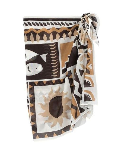 Echo White Solstice Collage Sarong