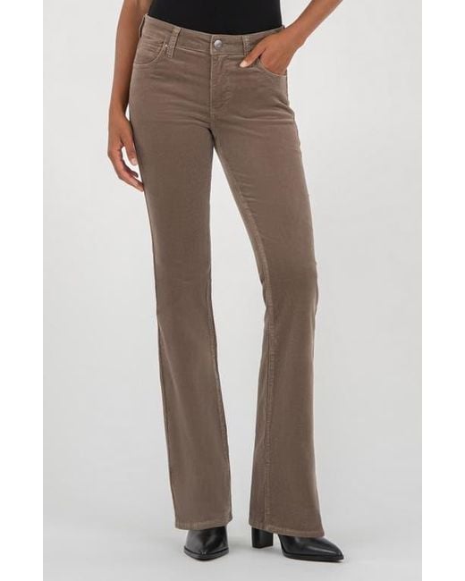 Kut From The Kloth Brown Natalie Mid Rise Bootcut Corduroy Pants
