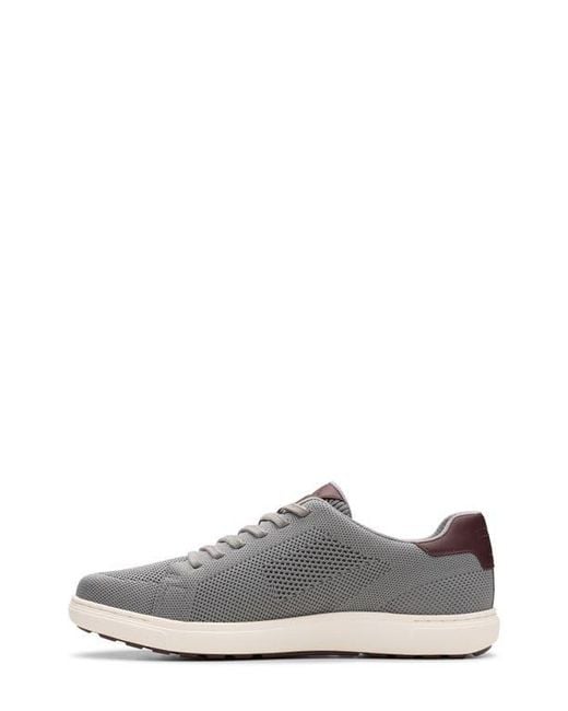 Clarks White Mapstone Knit Sneaker for men