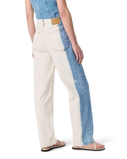 Rag & Bone Blue Featherweight Logan Two-Tone Mid Rise Wide Leg Jeans