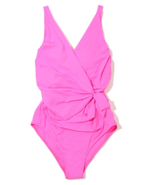 Hanky Panky Pink Wrap Front One-piece Swimsuit