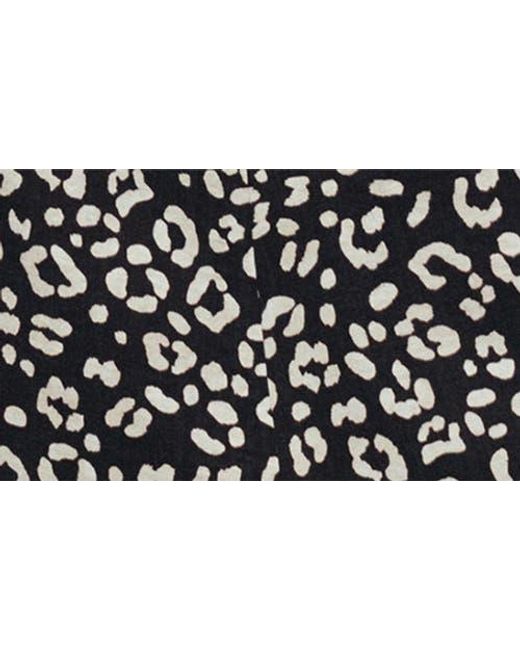 Mango Black Leopard Print Midi Dress