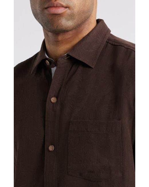Tommy Bahama Black Better With Age Short Sleeve Silk Graphic Button-Up Shirt for men