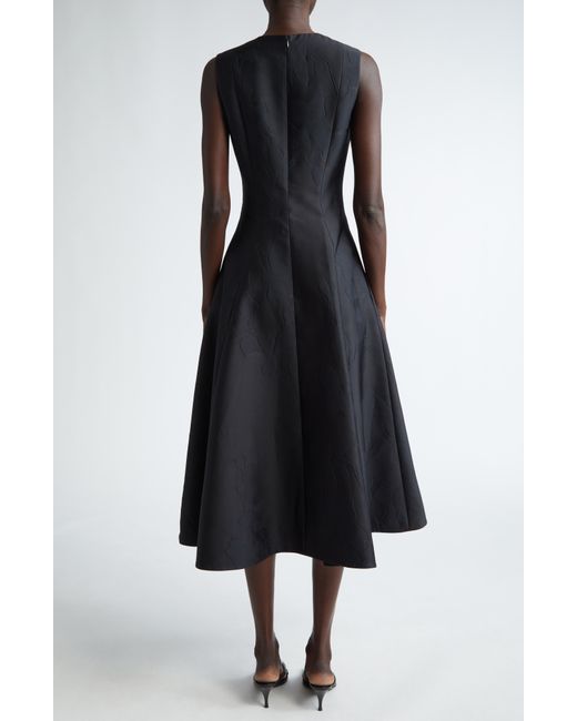 Emilia Wickstead Black Mara Sleeveless A-line Midi Dress