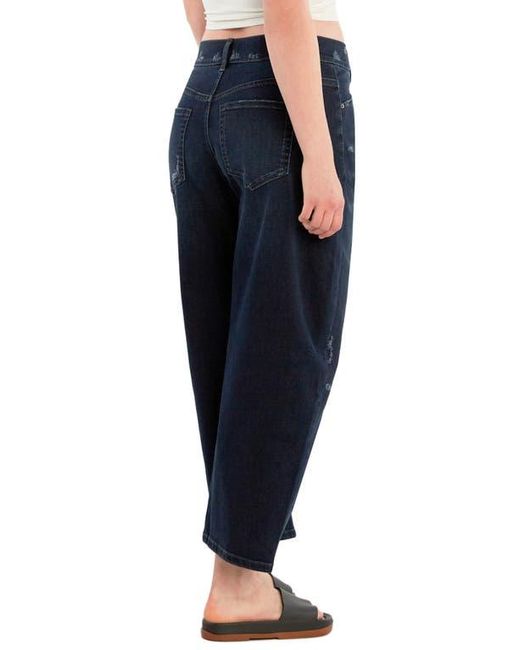 HINT OF BLU Blue Relaxed Barrel Jeans