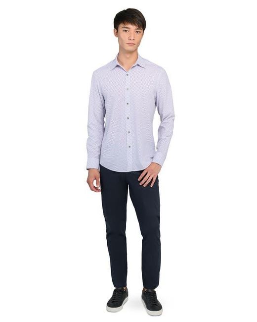 W.r.k. Purple Slim Fit Neat Medallion Print Performance Button-Up Shirt for men