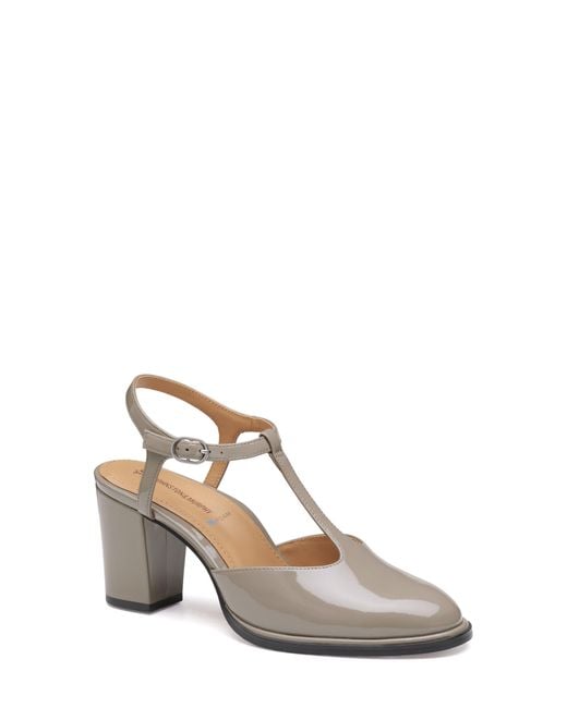 Johnston & Murphy Gray Amy T-Strap Pump
