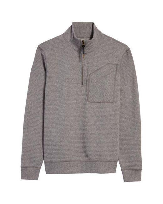 Billy Reid Gray Quilted Half Zip Pullover for men