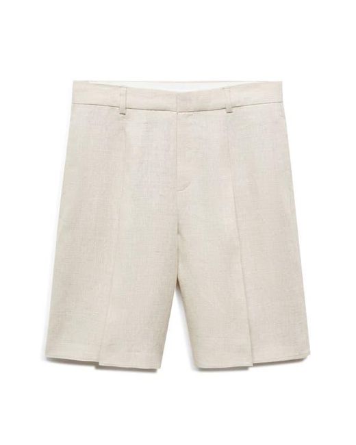Mango Natural Linen Bermuda Shorts