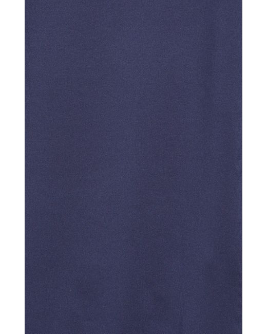 Peter Millar Blue Solid Long Sleeve Jersey Polo for men