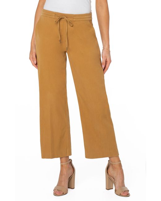 Liverpool Los Angeles Natural Kelsey Tie Waist Culottes