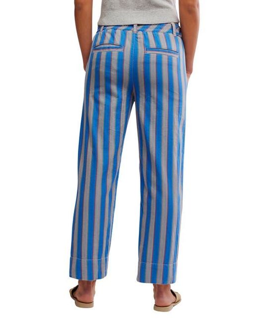 Free People Blue Marielle Stripe Cotton Drawstring Pants