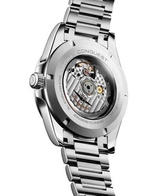 Longines Gray Conquest Automatic Bracelet Watch, 41Mm for men