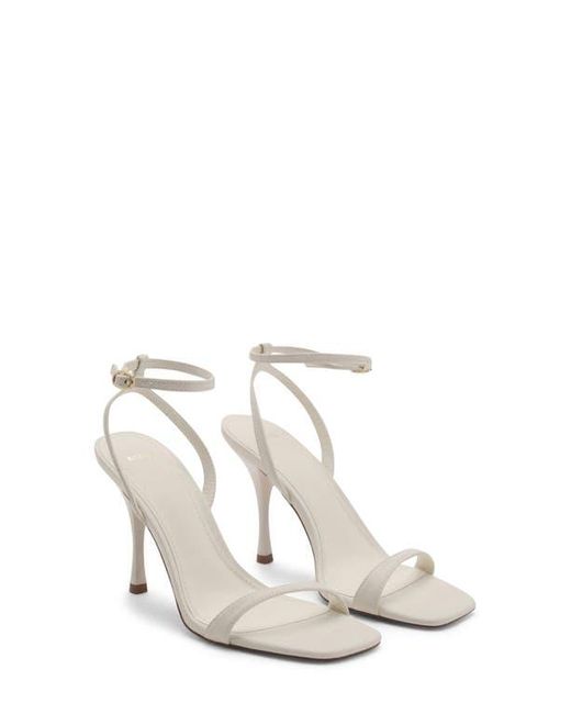 Mango White Ankle Strap Sandal