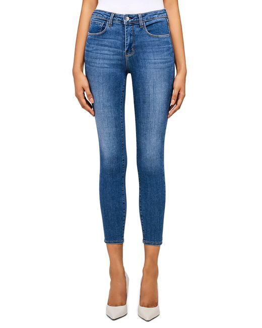 L'Agence Blue Margot High Waist Crop Jeans
