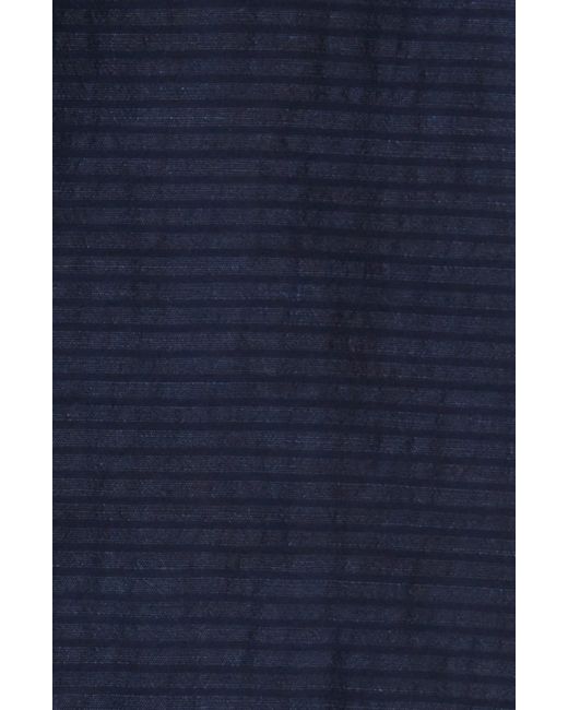 FRAME Blue Lace Inset Handkerchief Hem Linen Blend Midi Dress