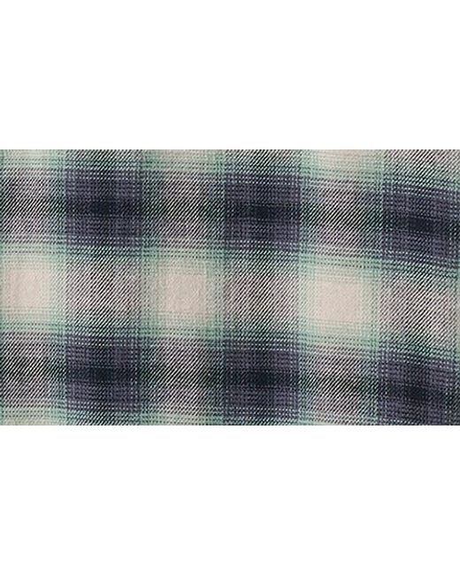 Quiksilver Gray Terrace Ombre Check Stretch Flannel Button-Up Shirt for men