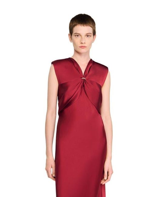 Sandro Red V-Neck Maxi Dress