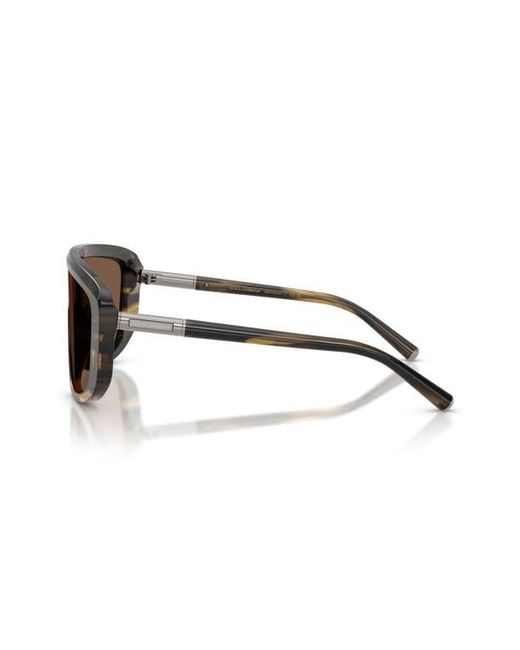 Dolce & Gabbana Brown 128Mm Rectangular Shield Sunglasses for men
