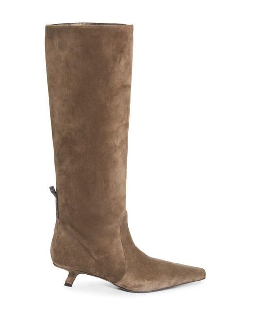 Brunello Cucinelli Brown City Kitten Heel Boot