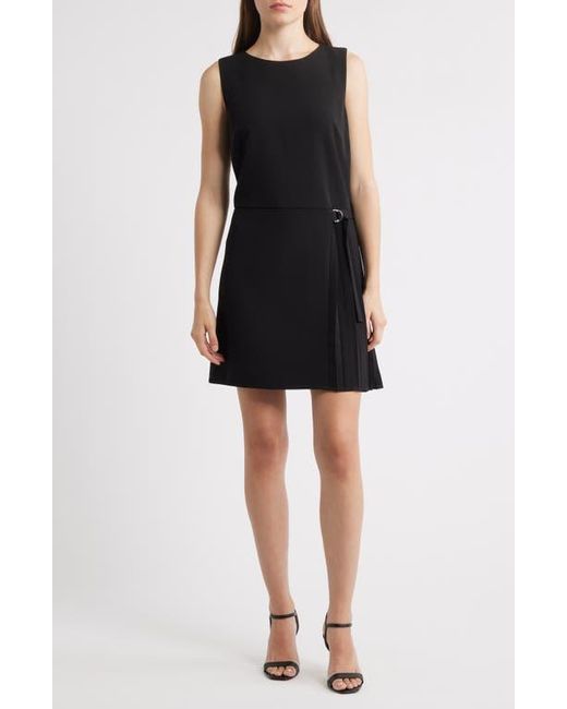 Sam Edelman Black Side Pleat Sheath Minidress